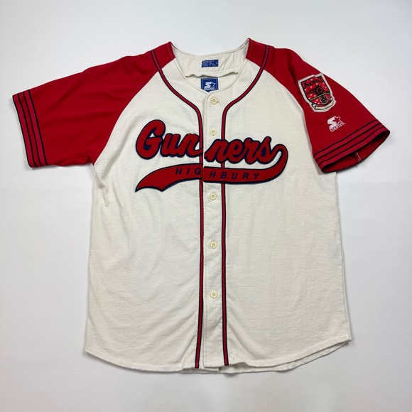 VTG 90’s Starter Highbury Gunners Arsenal Soccer Team Baseball Jersey Size Large